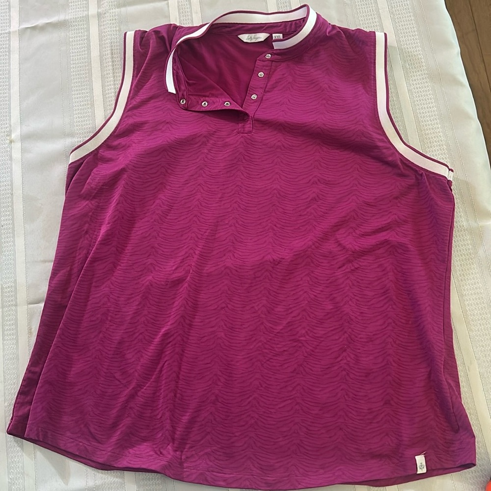 Golf, sleeveless Lady Hagen button up 1/4. XXL